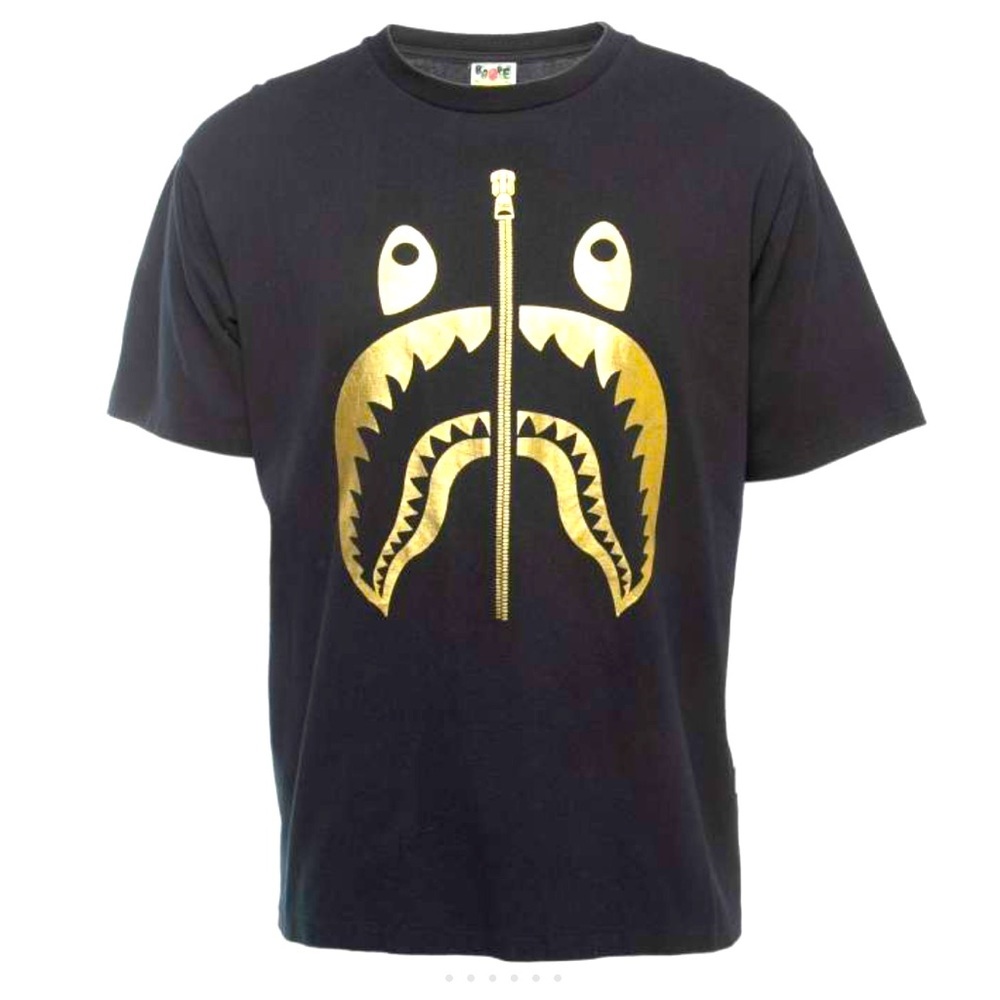 Rare A Bathing Ape BAPE "WORLD GONE MAD" Shark Tee - Size L - Iconic Design! 🦈